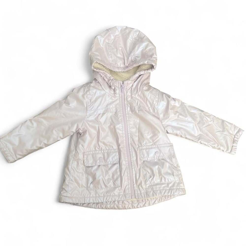 Carter's Hooded Jacket Size 3T Iridescent Purple Sherpa Lined